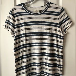 Blue and white striped Madewell Tee